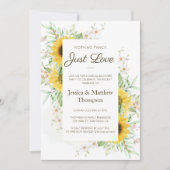 Zonnebloemen Informele Trouwontvangst Kaart (Voorkant)