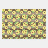 Zonnebloemen inpakpapier Flat Sheet Set van 3 (Voorkant 3)
