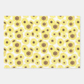 Zonnebloemen inpakpapier Flat Sheet Set van 3 Vel (Voorkant 2)