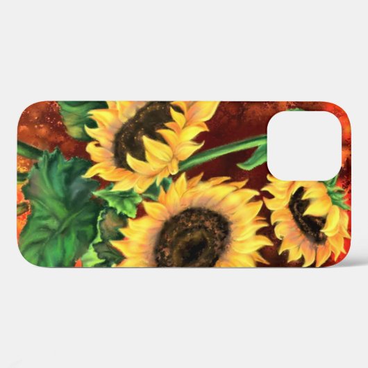 Zonnebloemen iPhone Case (Achterkant (horizontaal))