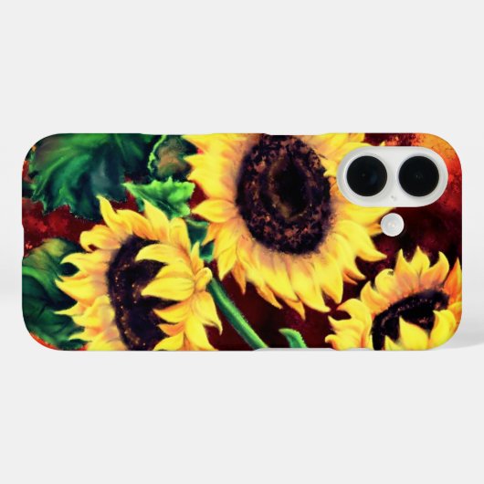 Zonnebloemen iPhone Case (Achterkant (horizontaal))
