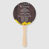 Zonnebloemen Jar Wood Trouwprogramma Houten Ventil Handwaaier (Achterkant)