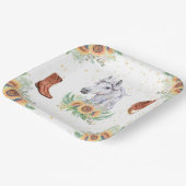 Zonnebloemen Jongen Paard Verjaardagsfeest Papieren Bordje (Gebogen)