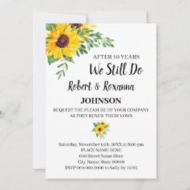 Zonnebloemen Jubileum Renewal Vows Kaart