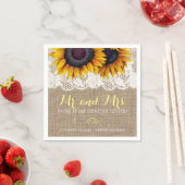 Zonnebloemen jute kant mr en mevrouw rustieke brui servet (Insitu)