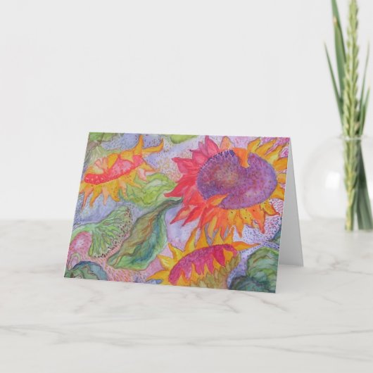 "Zonnebloemen " Kaart (Voorkant)