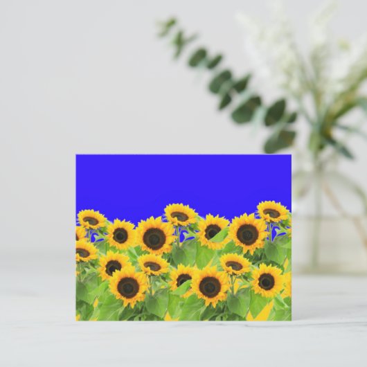 Zonnebloemen Kaart Oekraïne Vlag kleuren - Vrijhei (Staand voorkant)
