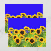 Zonnebloemen Kaart Oekraïne Vlag kleuren - Vrijhei (Voorkant / Achterkant)