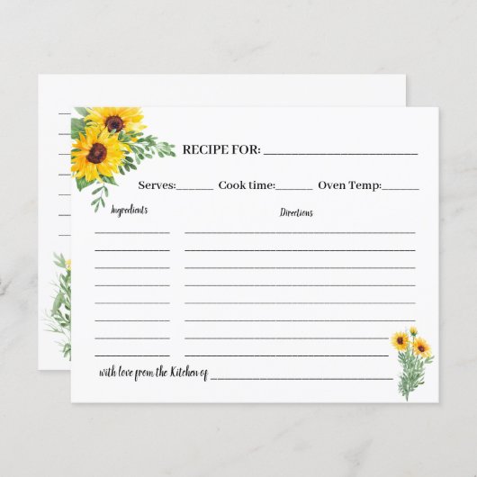 Zonnebloemen Kaart Vrijgezellenfeest (Voorkant / Achterkant)