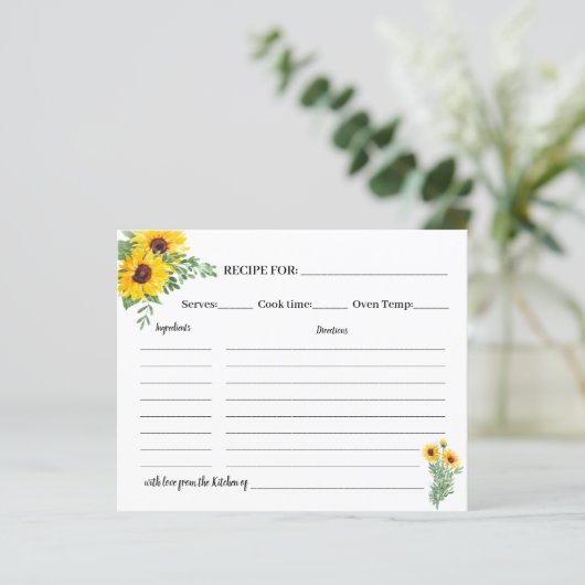 Zonnebloemen Kaart Vrijgezellenfeest (Staand voorkant)