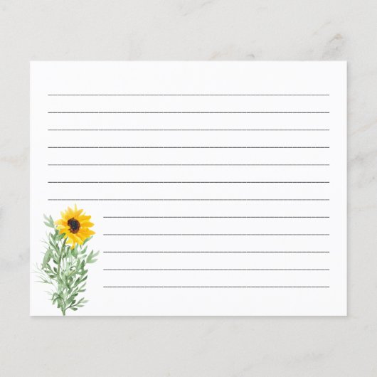 Zonnebloemen Kaart Vrijgezellenfeest (Achterkant)