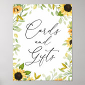Zonnebloemen Kaarten en Cadeaus Bord Poster (Voorkant)