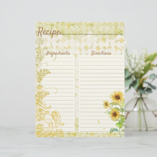 Zonnebloemen Kaarten ontvangen (Staand voorkant)