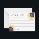 Zonnebloemen Kaarten voor huwelijksadviezen<br><div class="desc">Voeg een speciale aanraking toe aan bruiloften en vrijgezellenfeesten met deze binnenbeklede advieskaarten met een waterverf-achtige illustratie van prachtige zonnebloemen in geel en bruin.</div>