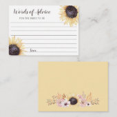 Zonnebloemen Kaarten voor huwelijksadviezen (Voorkant / Achterkant)