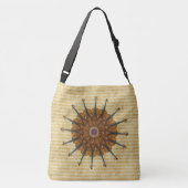 Zonnebloemen Kaleidoscope op gouden staven Crossbody Tas (Achterkant)