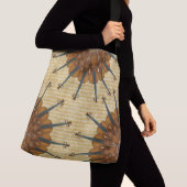 Zonnebloemen Kaleidoscope op gouden staven Crossbody Tas (Dichtbij)