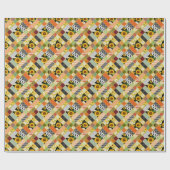 Zonnebloemen Kamille, Patchwork Waterverf. Cadeaupapier (Vlak)