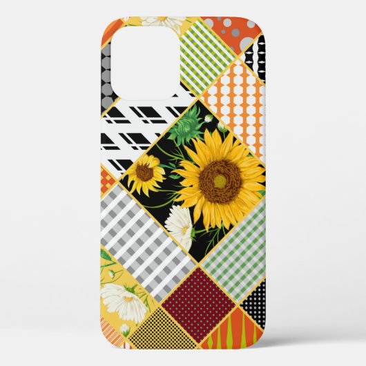 Zonnebloemen Kamille, Patchwork Waterverf. Case-Mate iPhone Case (Achterkant)