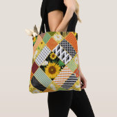 Zonnebloemen Kamille, Patchwork Waterverf. Tote Bag (Dichtbij)