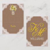 Zonnebloemen Kant Jar Rustieke Trouwplaats Kaarten Plaatskaartje (Voorkant / Achterkant)