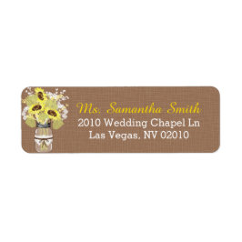 Zonnebloemen Kant Mason Jar Wedding Labels