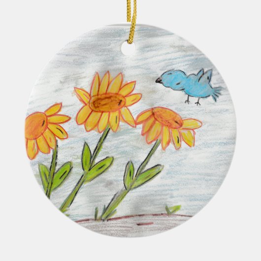 Zonnebloemen Keramisch Ornament (Voorkant)