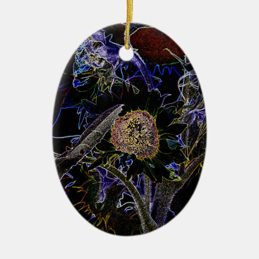 ZONNEBLOEMEN KERAMISCH ORNAMENT (Voorkant)