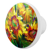 Zonnebloemen Keramische ladeknop Keramische Knop (Rechts)