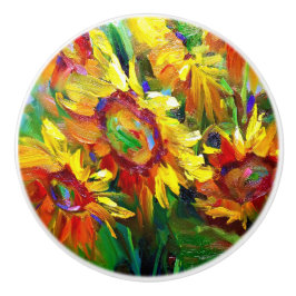 Zonnebloemen Keramische ladeknop Knop