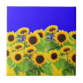 Zonnebloemen Keramische Tegel Oekraïense vlag kleu Tegeltje (Voorkant)