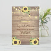 Zonnebloemen,Kerstverlichting,Houtstructuur Quince Kaart (Staand voorkant)