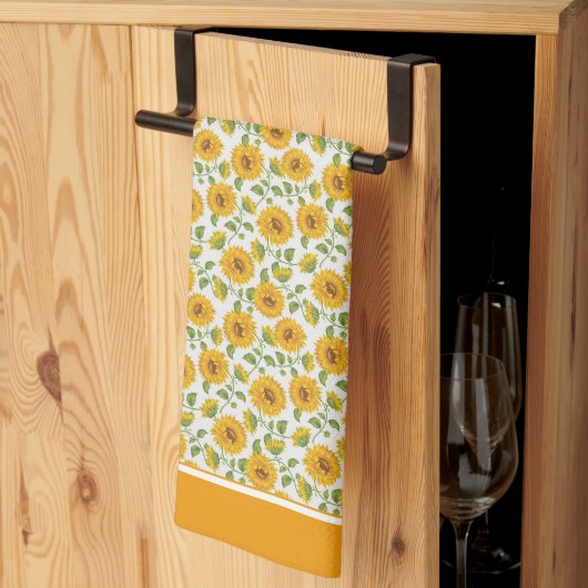 Zonnebloemen Keukenhanddoek (Derde Gevouwen)