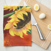 Zonnebloemen keukenhanddoek - Schilderen (Quarter Fold)