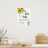 Zonnebloemen Kies een stoel aan weerszijden van he Poster (Keuken)