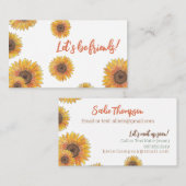 Zonnebloemen Kinder contactkaart Contactkaartje (Voorkant / Achterkant)