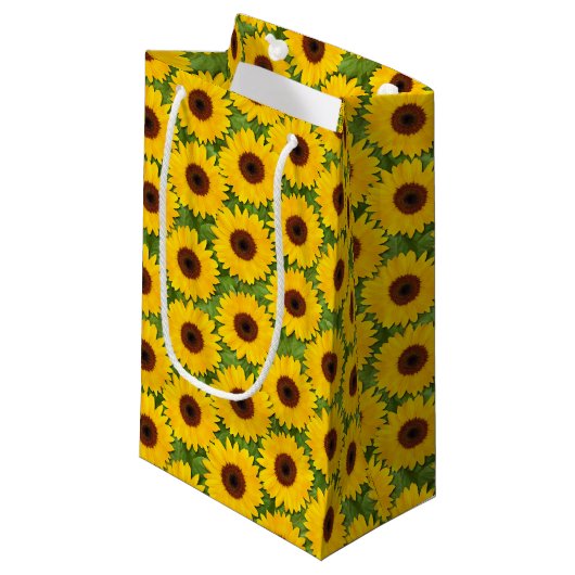 Zonnebloemen Kleine Gift Bag Klein Cadeauzakje (Voorkant Gekanteld)