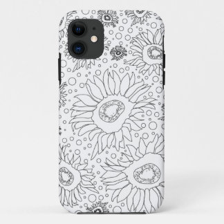 Zonnebloemen Kleurpagina iPhone 11 Hoesje