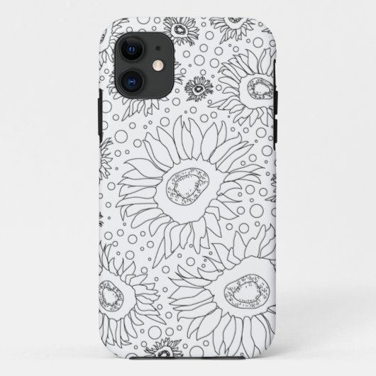 Zonnebloemen Kleurpagina Case-Mate iPhone Case (Achterkant)
