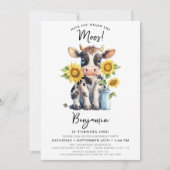 Zonnebloemen Koe Moderne Boerderij Kaart (Voorkant)