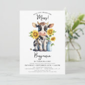 Zonnebloemen Koe Moderne Boerderij Kaart (Staand voorkant)