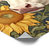 Zonnebloemen Koe Poster (Hoek)