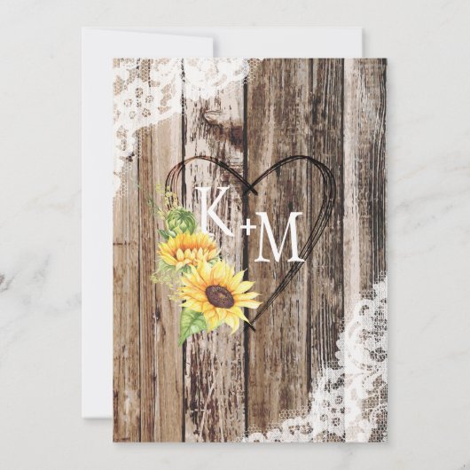 Zonnebloemen Koe schedel schuur hout rustieke brui Kaart (Achterkant)