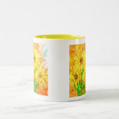 Zonnebloemen Koffie-Mok Tweekleurige Koffiemok (Center)