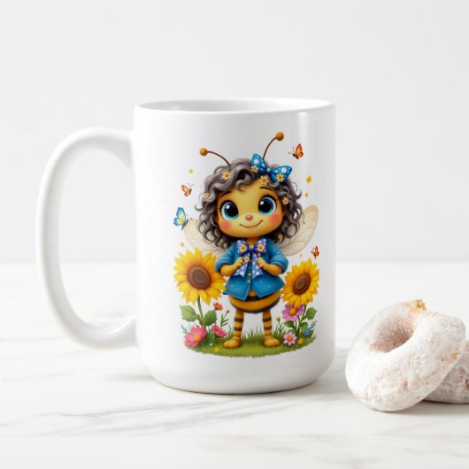 Zonnebloemen Koffiemok (Met donut)