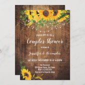 Zonnebloemen koppels bruiloft douche uitnodiging (Voorkant / Achterkant)