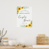 Zonnebloemen Koppels Douche welkomstbord Poster (Keuken)