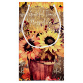 Zonnebloemen - Korte Thanksgiving Klein Cadeauzakje (Achterkant)