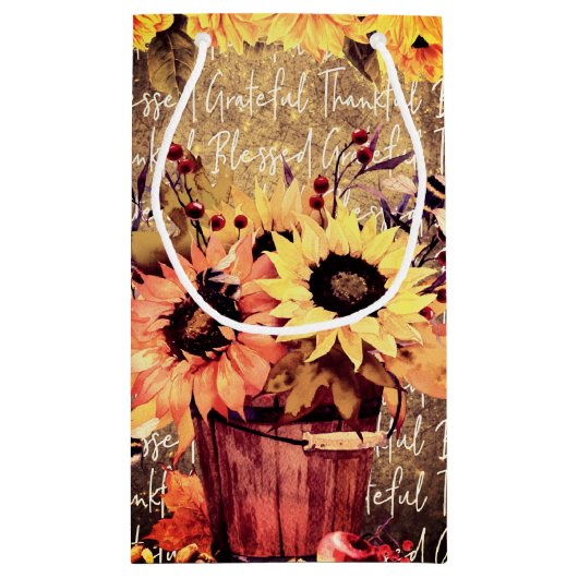 Zonnebloemen - Korte Thanksgiving Klein Cadeauzakje (Achterkant)