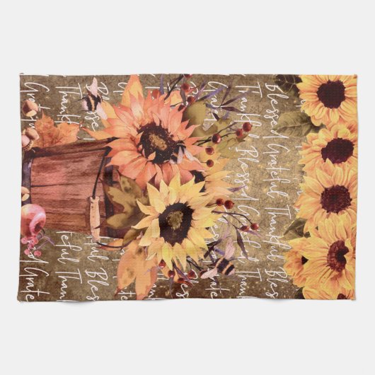 Zonnebloemen - Korte Thanksgiving Theedoek (Horizontaal)